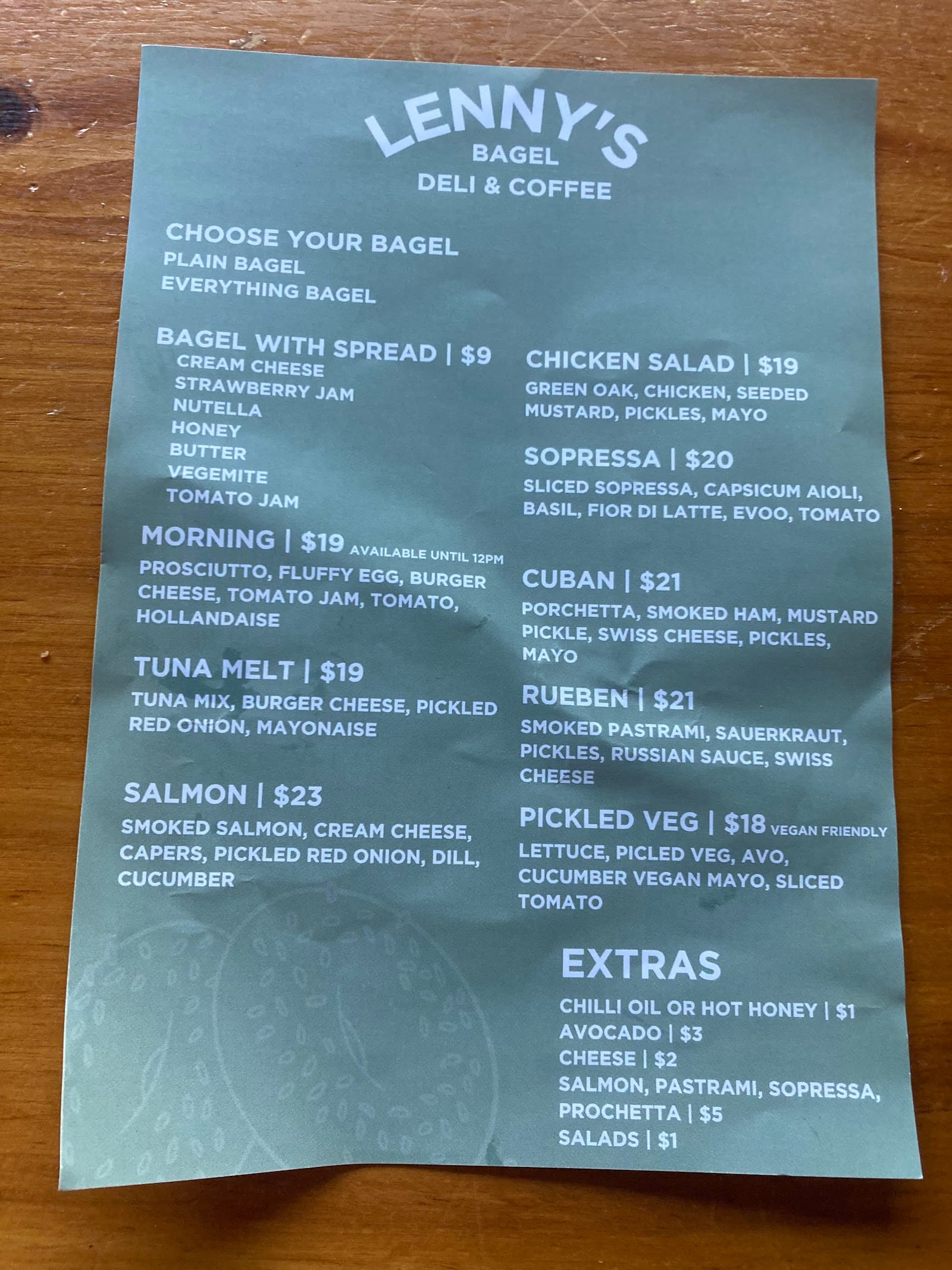 Lenny's Bagel Deli & Coffee — Brighton, Adelaide