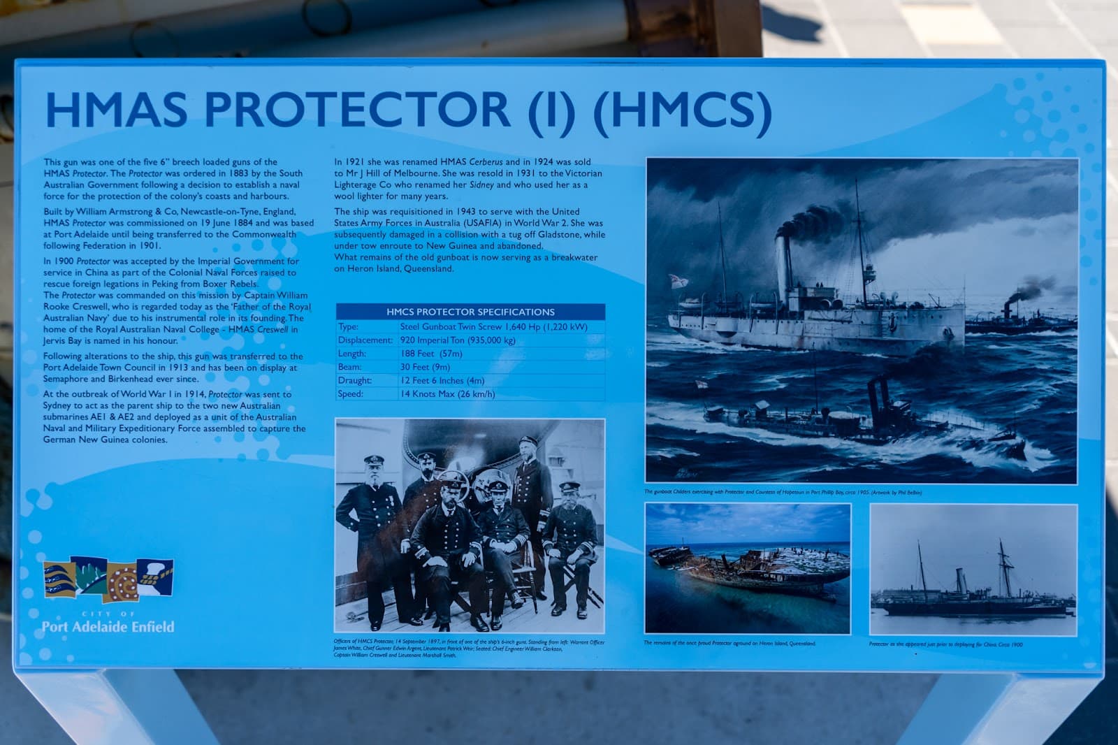 HMCS Protector Gun — Semaphore, Adelaide